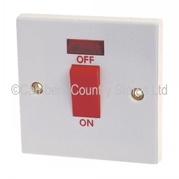 Dencon Double Pole Switch With Pilot Lamp 45 Amp Cambers Country Store